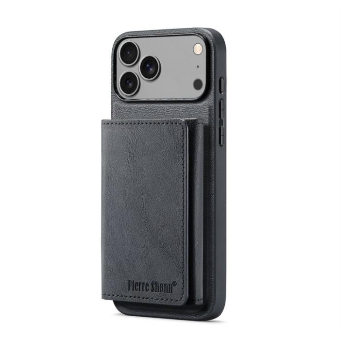 FIERRE SHANN - FIERRE SHANN FS030 iPhone 17 Pro Max Fodral Äkta läder - Svart