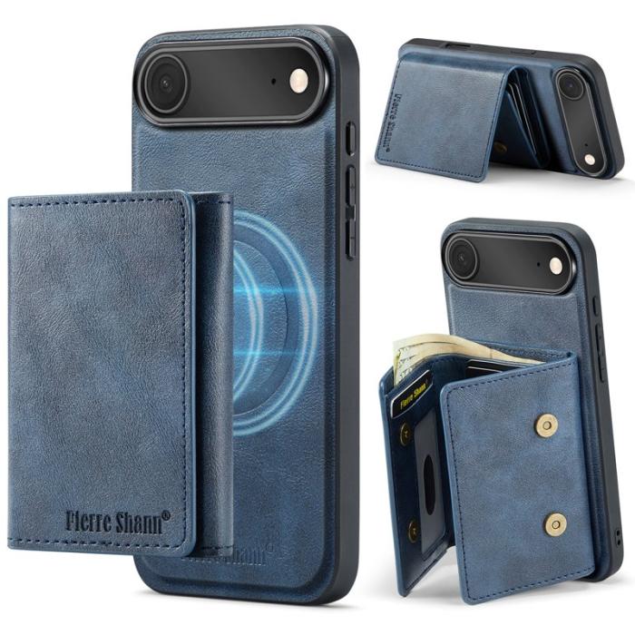FIERRE SHANN - FIERRE SHANN FS030 iPhone Air Fodral Äkta läder - Blå