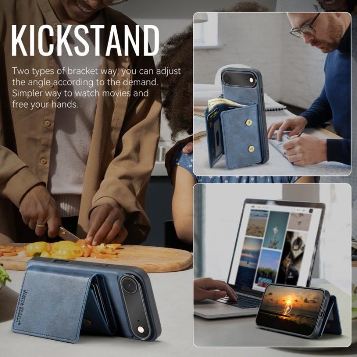 FIERRE SHANN - FIERRE SHANN FS030 iPhone Air Fodral Äkta läder - Blå