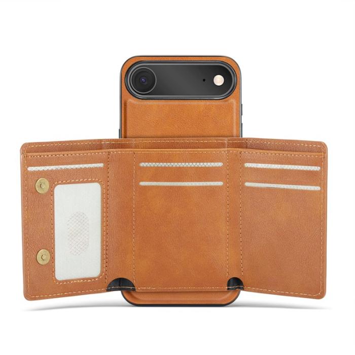 FIERRE SHANN - FIERRE SHANN FS030 iPhone Air Fodral Äkta läder - Brun