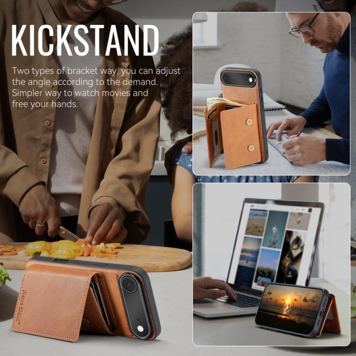 FIERRE SHANN - FIERRE SHANN FS030 iPhone Air Fodral Äkta läder - Brun