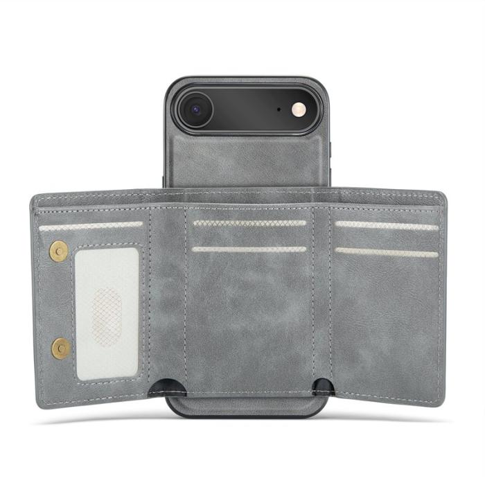 FIERRE SHANN - FIERRE SHANN FS030 iPhone Air Fodral Äkta läder - Grå