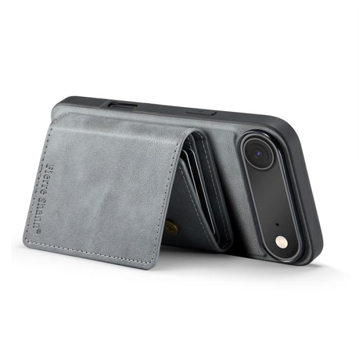 FIERRE SHANN - FIERRE SHANN FS030 iPhone Air Fodral Äkta läder - Grå