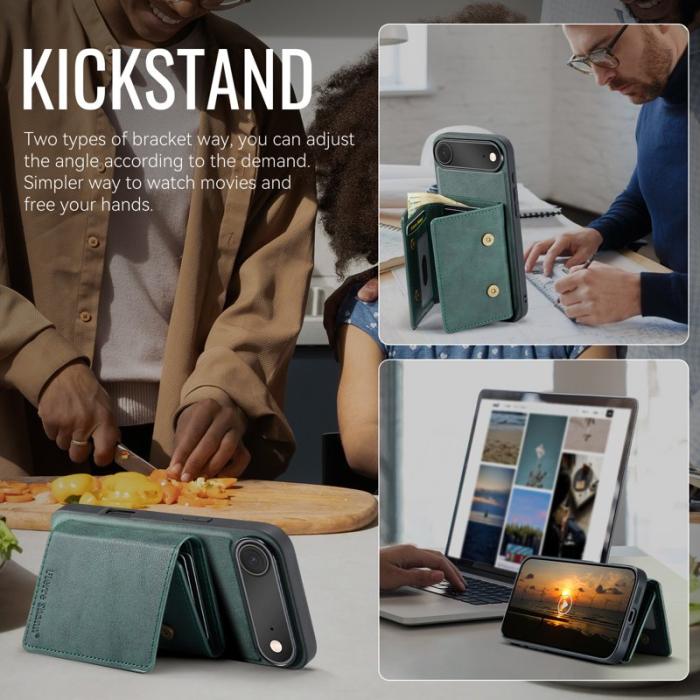 FIERRE SHANN - FIERRE SHANN FS030 iPhone Air Fodral Äkta läder - Grön