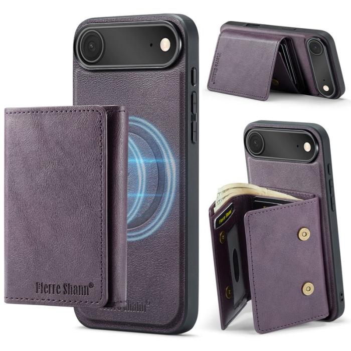 FIERRE SHANN - FIERRE SHANN FS030 iPhone Air Fodral Äkta läder - Lila