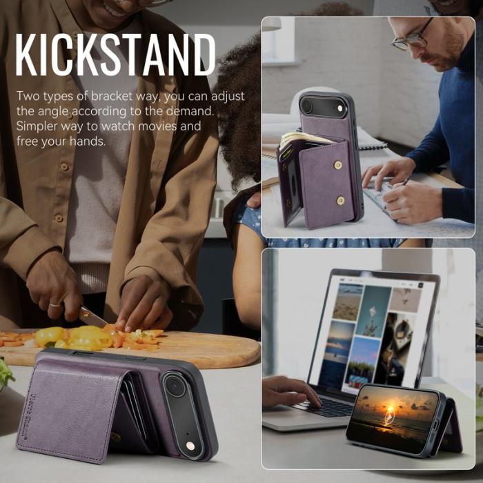 FIERRE SHANN - FIERRE SHANN FS030 iPhone Air Fodral Äkta läder - Lila