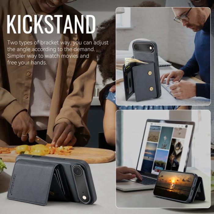 FIERRE SHANN - FIERRE SHANN FS030 iPhone Air Fodral Äkta läder - Svart