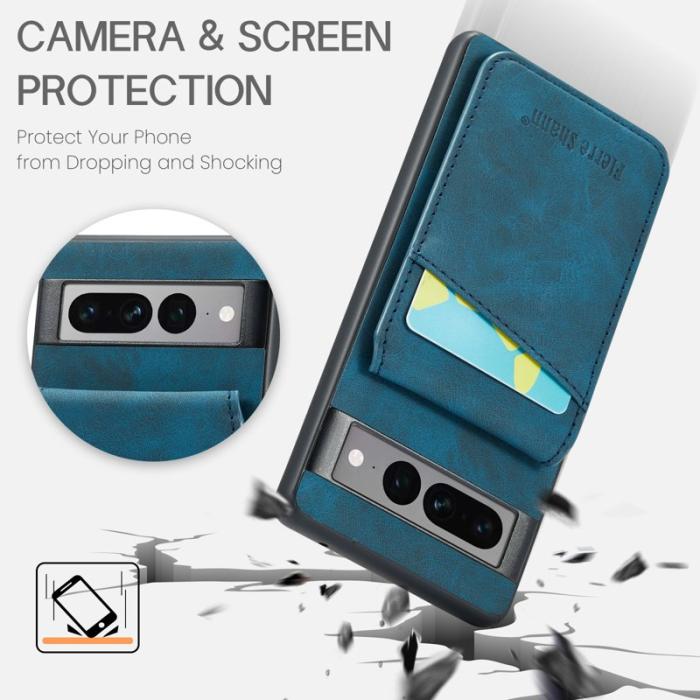 FIERRE SHANN - FIERRE SHANN Google Pixel 7 Pro Fodral PU+TPU - Blå