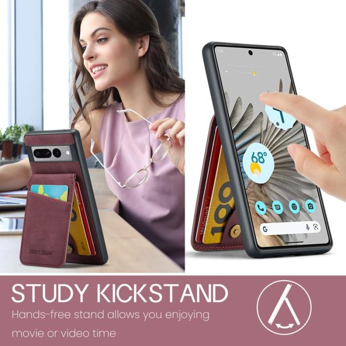 FIERRE SHANN - FIERRE SHANN Google Pixel 7 Pro Fodral RFID Blocker PU+TPU - Röd