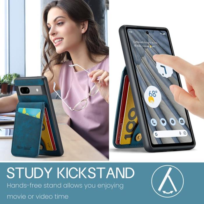 FIERRE SHANN - FIERRE SHANN Google Pixel 7a Fodral PU+TPU - Blå