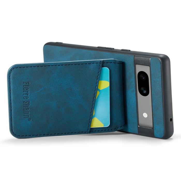 FIERRE SHANN - FIERRE SHANN Google Pixel 8 Fodral Kickstand PU+TPU - Blå