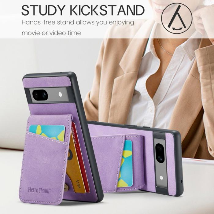 FIERRE SHANN - FIERRE SHANN Google Pixel 8 Fodral Kickstand PU+TPU - Lila