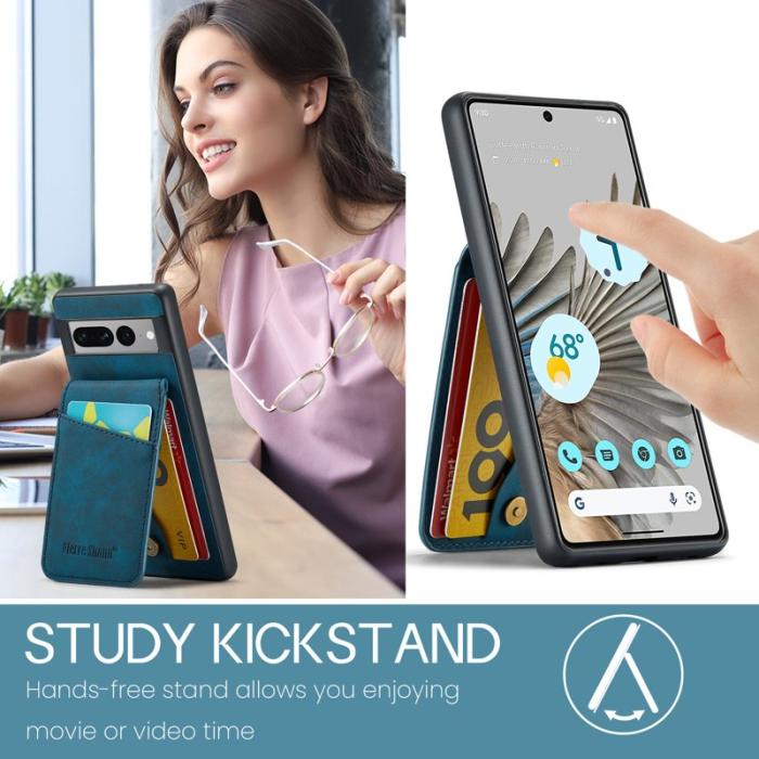 FIERRE SHANN - FIERRE SHANN Google Pixel 8 Pro Fodral PU+TPU - Blå