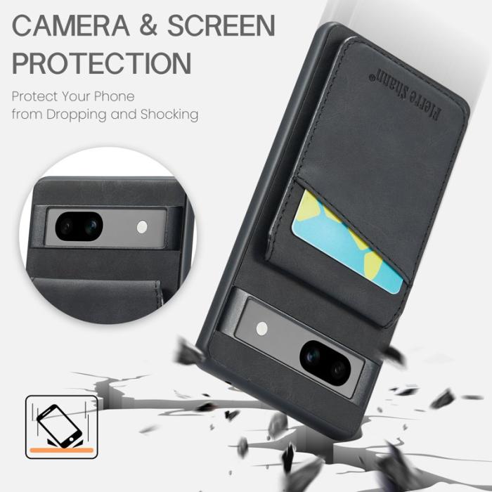 FIERRE SHANN - FIERRE SHANN Google Pixel 8a Fodral RFID Blocking PU+TPU - Svart