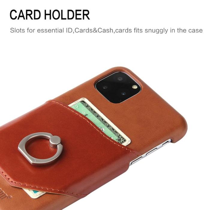 FIERRE SHANN - FIERRE SHANN iPhone 11 Fodral Äkta läder - Brun