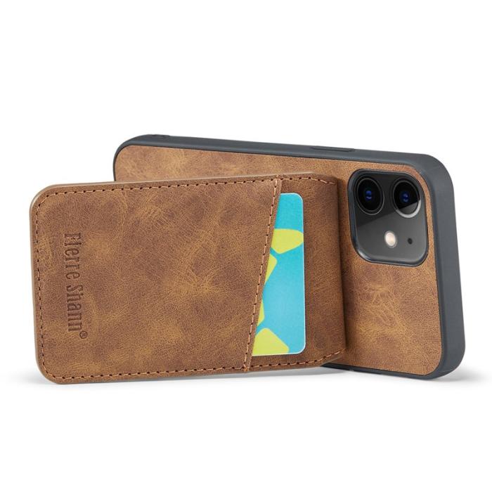 FIERRE SHANN - FIERRE SHANN iPhone 12 / 12 Pro Fodral PU Läder - Brun