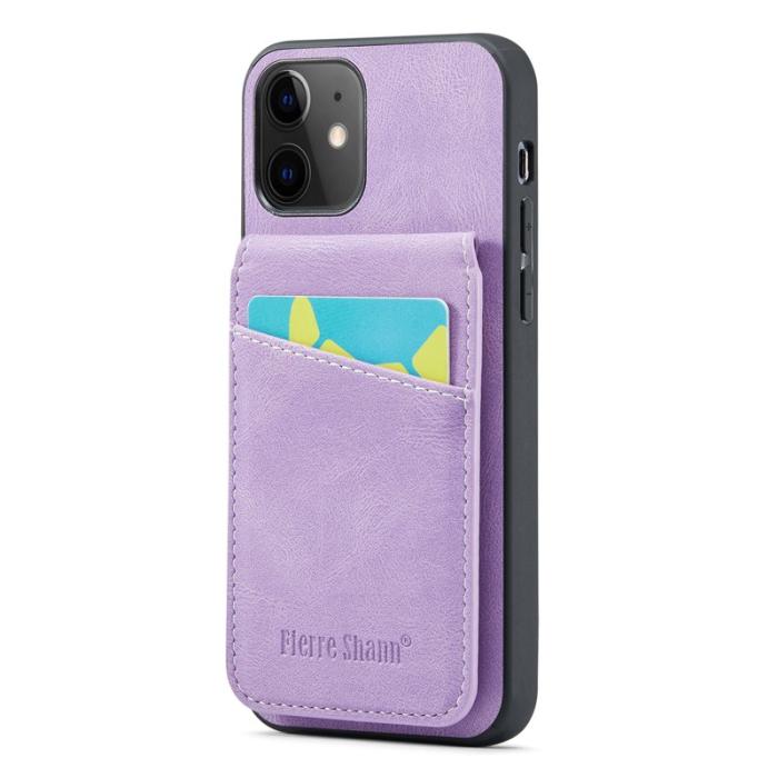 FIERRE SHANN - FIERRE SHANN iPhone 12 / 12 Pro Fodral PU Läder - Lila