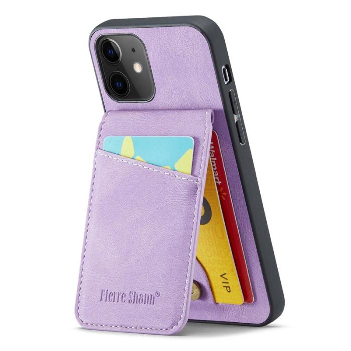 FIERRE SHANN - FIERRE SHANN iPhone 12 / 12 Pro Fodral PU Läder - Lila