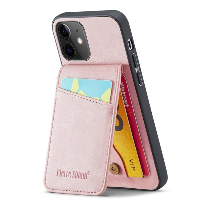 FIERRE SHANN - FIERRE SHANN iPhone 12 / 12 Pro Fodral PU Läder - Pink