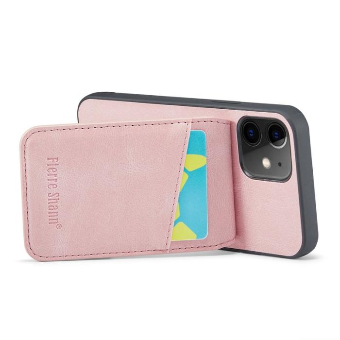 FIERRE SHANN - FIERRE SHANN iPhone 12 / 12 Pro Fodral PU Läder - Pink