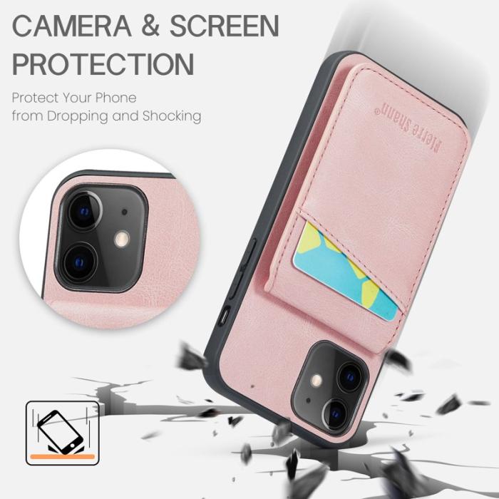 FIERRE SHANN - FIERRE SHANN iPhone 12 / 12 Pro Fodral PU Läder - Pink