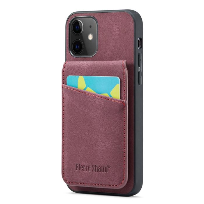 FIERRE SHANN - FIERRE SHANN iPhone 12 / 12 Pro Fodral PU Läder - Röd