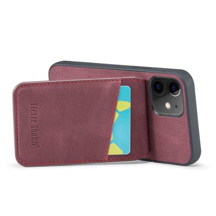 FIERRE SHANN - FIERRE SHANN iPhone 12 / 12 Pro Fodral PU Läder - Röd