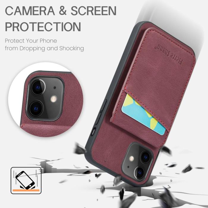 FIERRE SHANN - FIERRE SHANN iPhone 12 / 12 Pro Fodral PU Läder - Röd