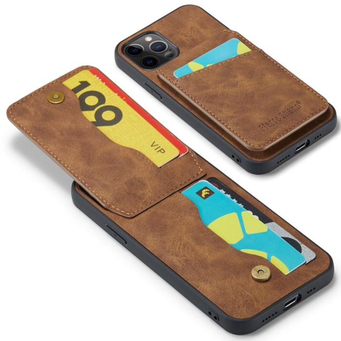 FIERRE SHANN - FIERRE SHANN iPhone 12 Pro Max Fodral - Äkta läder - Brun