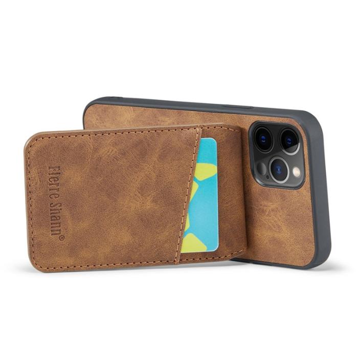 FIERRE SHANN - FIERRE SHANN iPhone 12 Pro Max Fodral - Äkta läder - Brun