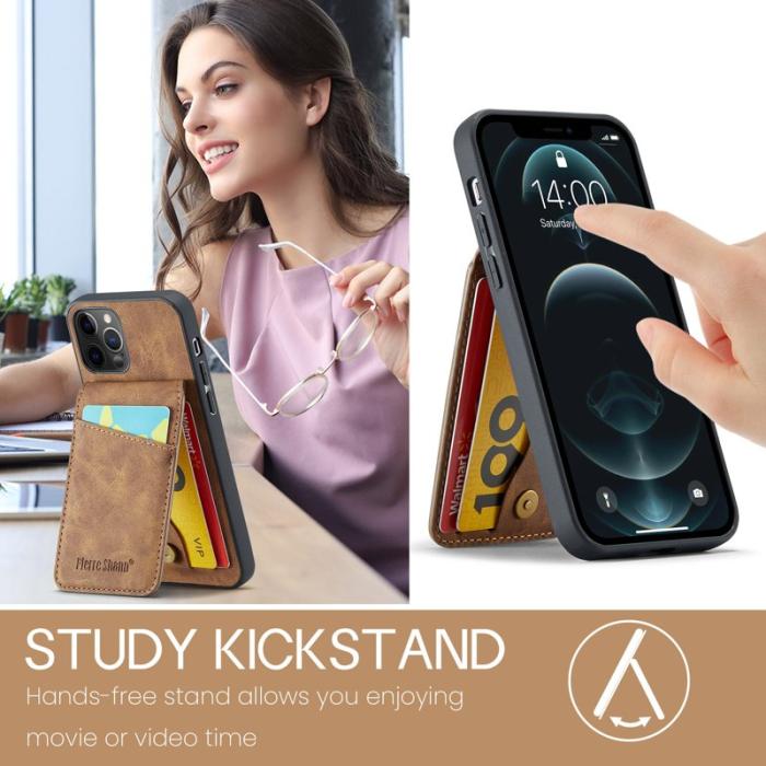 FIERRE SHANN - FIERRE SHANN iPhone 12 Pro Max Fodral - Äkta läder - Brun