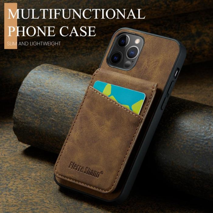 FIERRE SHANN - FIERRE SHANN iPhone 12 Pro Max Fodral - Äkta läder - Brun