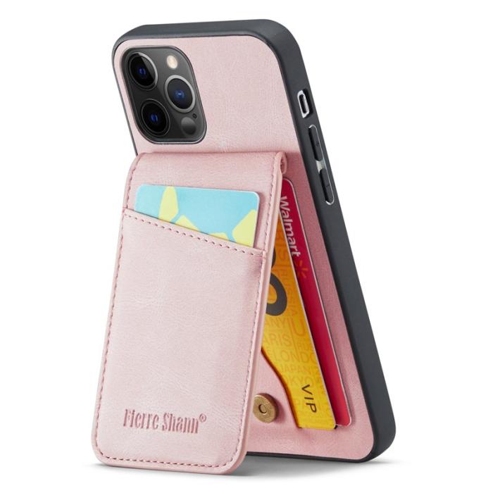 FIERRE SHANN - FIERRE SHANN iPhone 12 Pro Max Fodral Äkta läder - Pink