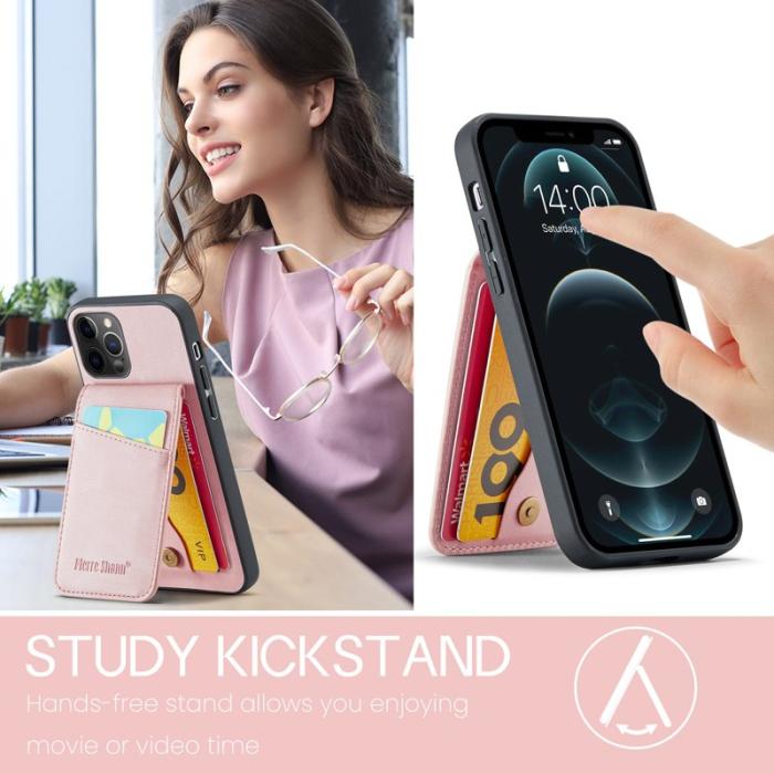 FIERRE SHANN - FIERRE SHANN iPhone 12 Pro Max Fodral Äkta läder - Pink