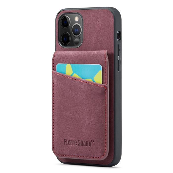 FIERRE SHANN - FIERRE SHANN iPhone 12 Pro Max Fodral Äkta läder - Röd