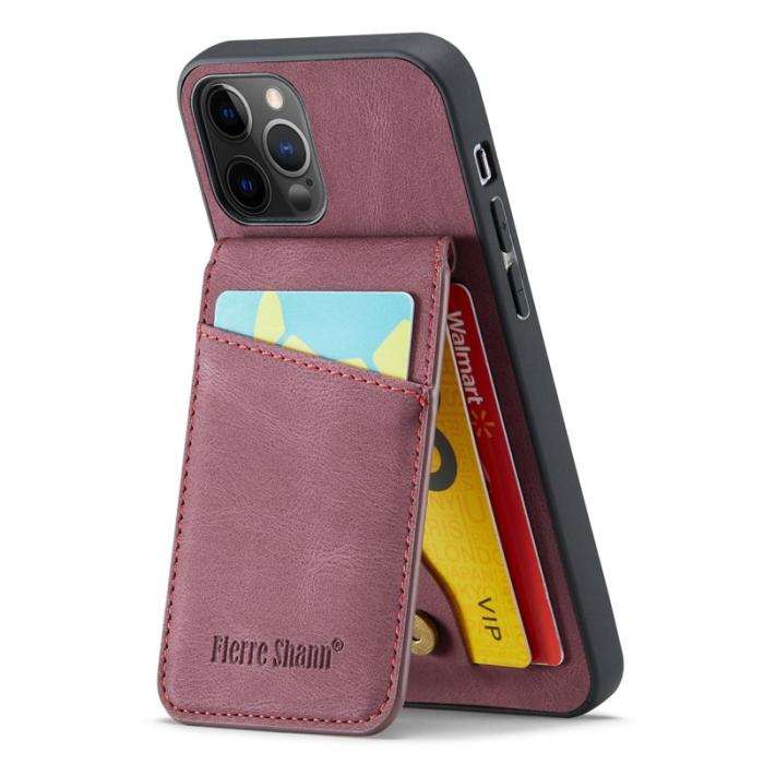 FIERRE SHANN - FIERRE SHANN iPhone 12 Pro Max Fodral Äkta läder - Röd