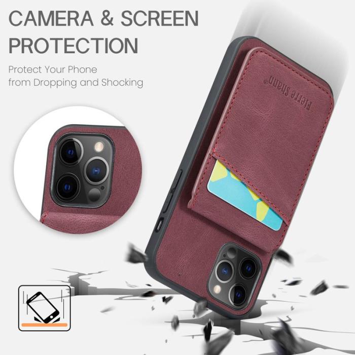 FIERRE SHANN - FIERRE SHANN iPhone 12 Pro Max Fodral Äkta läder - Röd