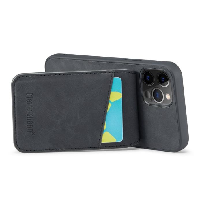 FIERRE SHANN - FIERRE SHANN iPhone 12 Pro Max Fodral Äkta läder - Svart