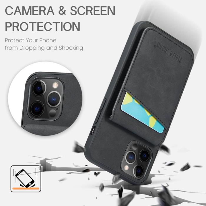 FIERRE SHANN - FIERRE SHANN iPhone 12 Pro Max Fodral Äkta läder - Svart