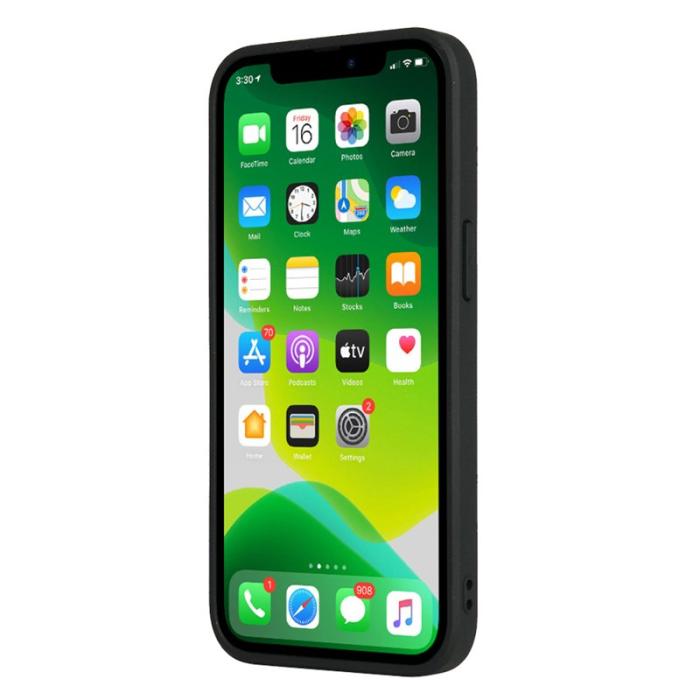 FIERRE SHANN - FIERRE SHANN iPhone 13 Fodral Äkta läder - Litchi Pattern