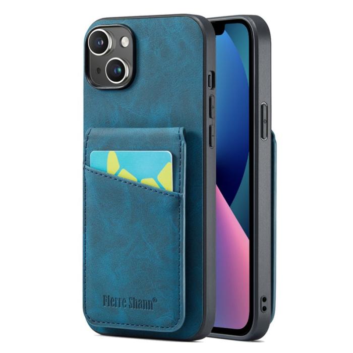 FIERRE SHANN - FIERRE SHANN iPhone 13 Fodral RFID Blocking Konstläder - Blå