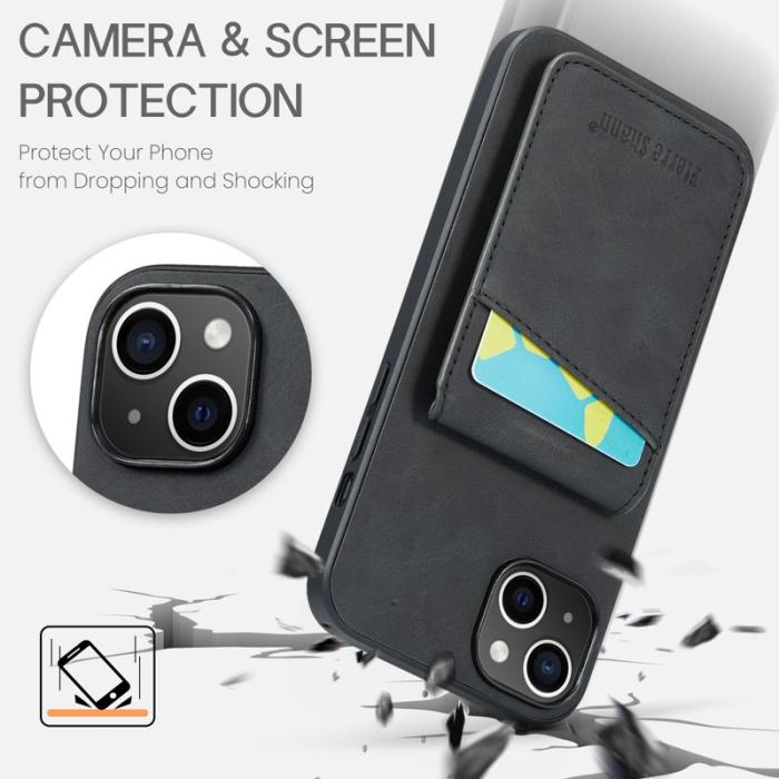 FIERRE SHANN - FIERRE SHANN iPhone 13 Fodral RFID Blocking Konstläder - Svart