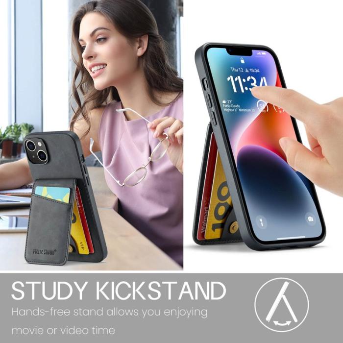 FIERRE SHANN - FIERRE SHANN iPhone 13 Fodral RFID Blocking Konstläder - Svart