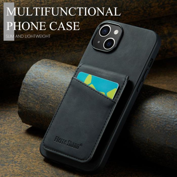 FIERRE SHANN - FIERRE SHANN iPhone 13 Fodral RFID Blocking Konstläder - Svart