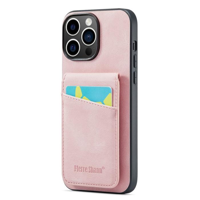 FIERRE SHANN - FIERRE SHANN iPhone 13 Pro Fodral PU Läder - Pink