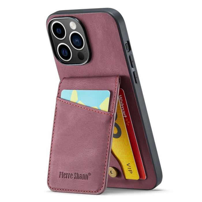 FIERRE SHANN - FIERRE SHANN iPhone 13 Pro Fodral PU Läder - Röd