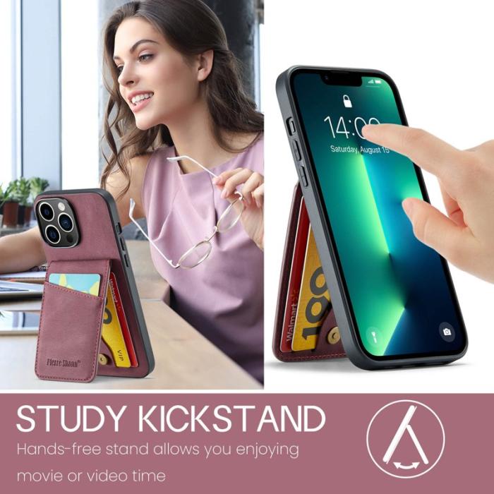 FIERRE SHANN - FIERRE SHANN iPhone 13 Pro Max Fodral Äkta läder - Röd