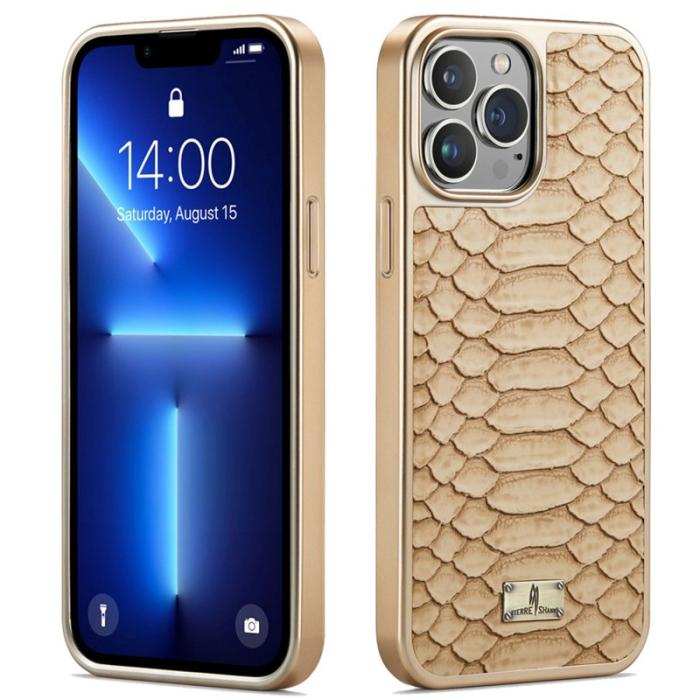 FIERRE SHANN - FIERRE SHANN iPhone 13 Pro Max Skal Äkta läder - Gul