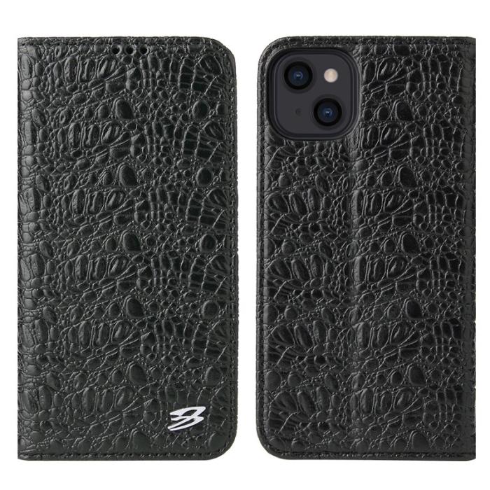 FIERRE SHANN - FIERRE SHANN iPhone 13 Skal Äkta läder - Svart