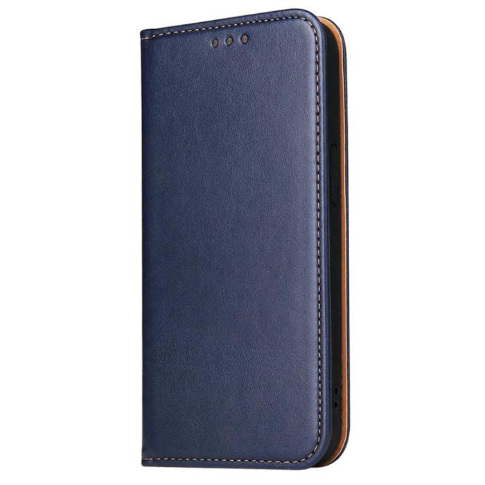 FIERRE SHANN - FIERRE SHANN iPhone 14 Fodral Äkta läder - Blå